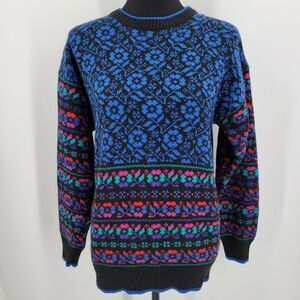 Vintage Partners By Mervyns Sweater Women's Large Floral Colorful